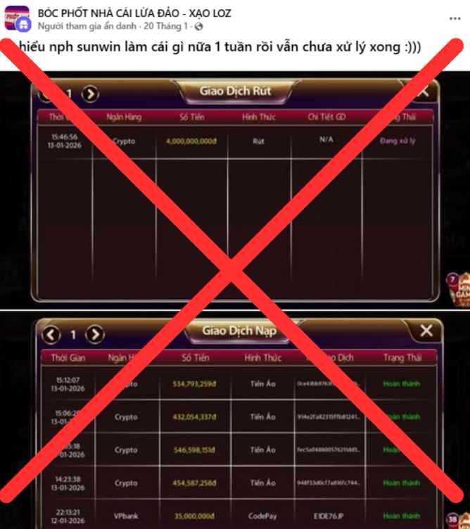 1. Giải mã tin đồn Sunwin "treo" 4 tỷ đồng tiền rút